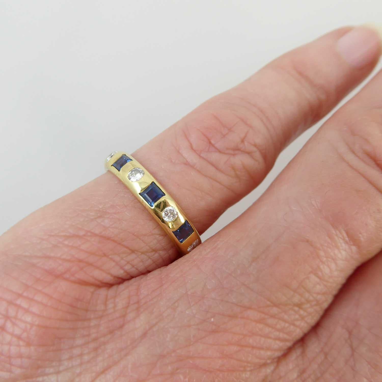 Vintage Sapphire and Diamond Gold Dress Ring 1