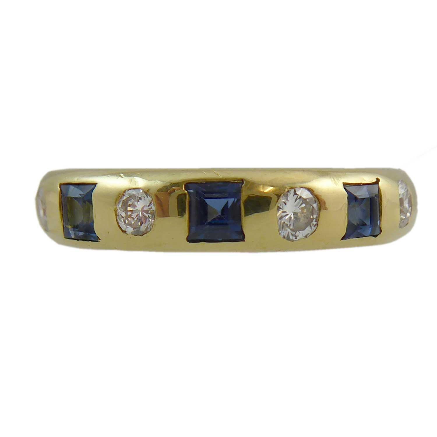 Vintage Sapphire and Diamond Gold Dress Ring