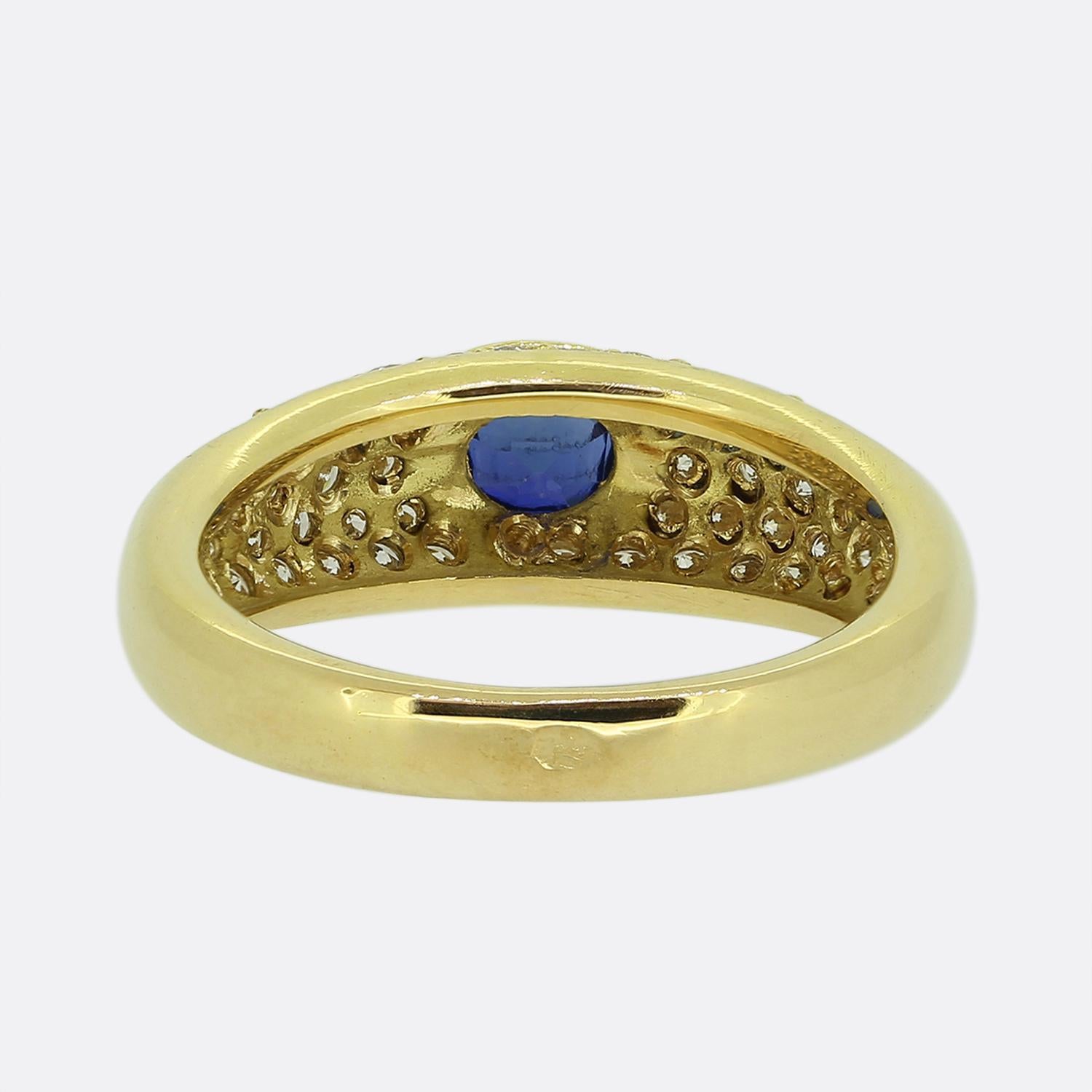 Anello vintage con zaffiro e diamante In condizioni buone in vendita a London, GB