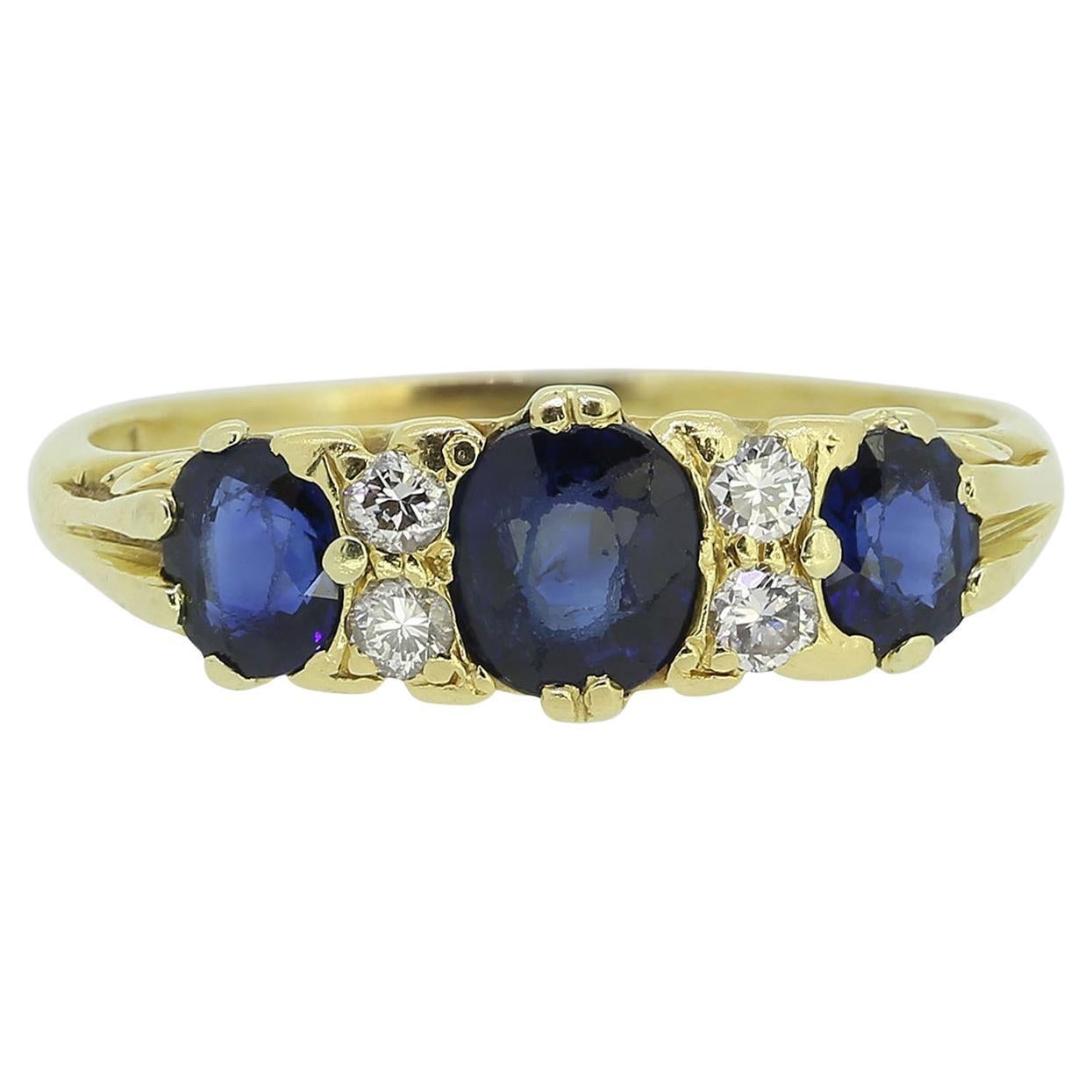 Vintage Sapphire and Diamond Ring For Sale