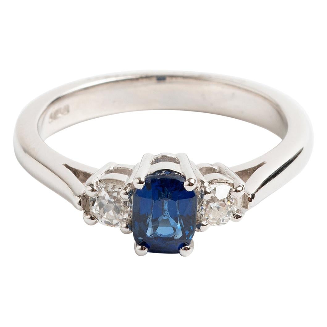 1980s Vintage Diamond Engagement Ring, 0.68 Carat, Hallmarked Sheffield ...