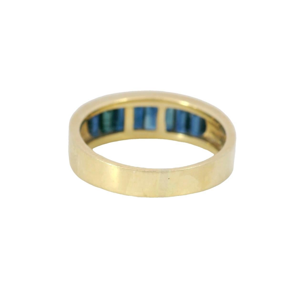 Vintage Sapphire Baguette Ring 18K Gelbgold ~2ctw Größe 7 im Zustand „Gut“ im Angebot in Fairfield, CT