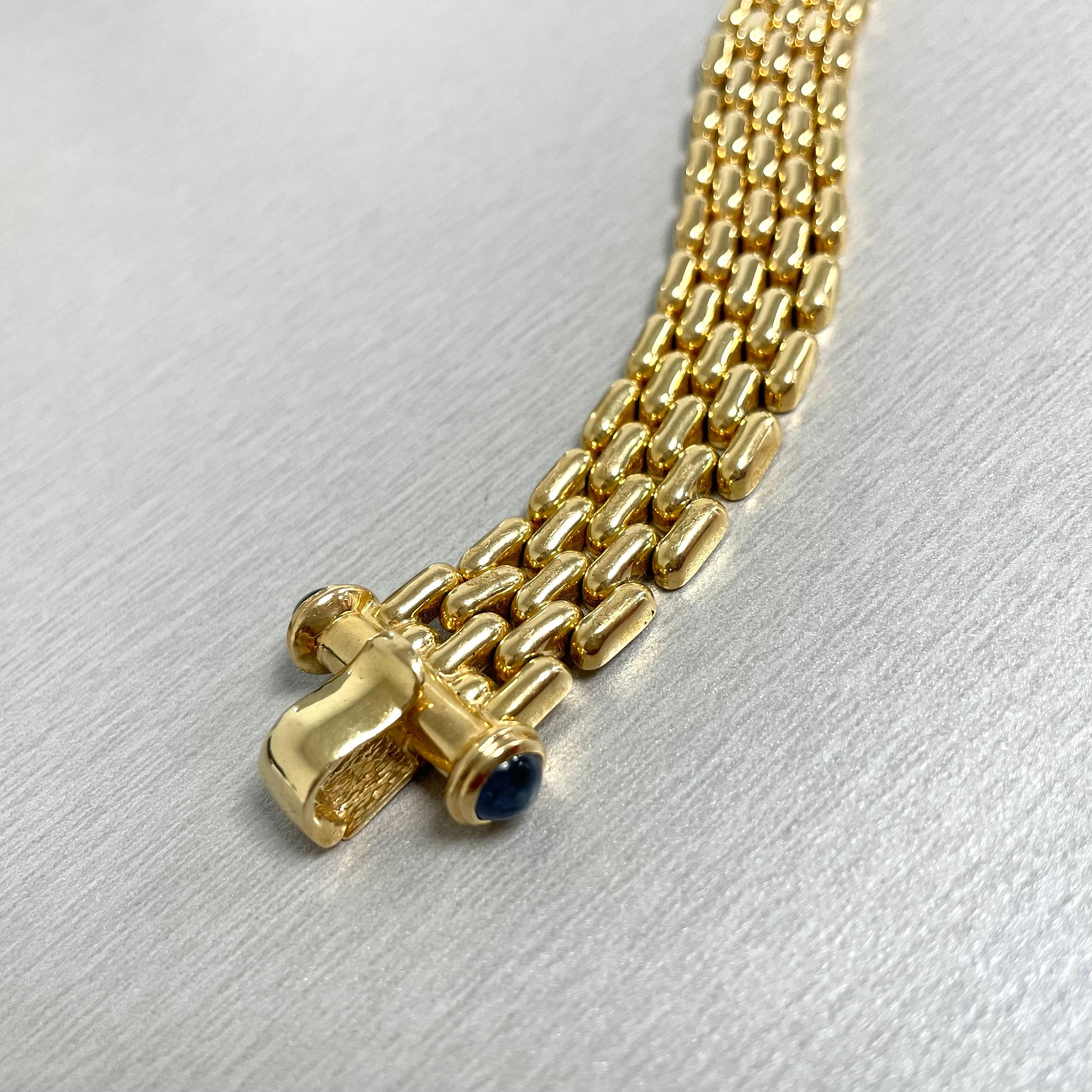 Vintage Sapphire Bolt Gold Chain Bracelet '3.00 Ct Sapphires' in Yellow Gold In Good Condition For Sale In New York, NY