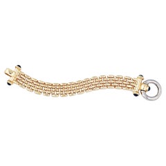 Vintage Sapphire Bolt Gold Chain Bracelet '3.00 Ct Sapphires' in Yellow Gold