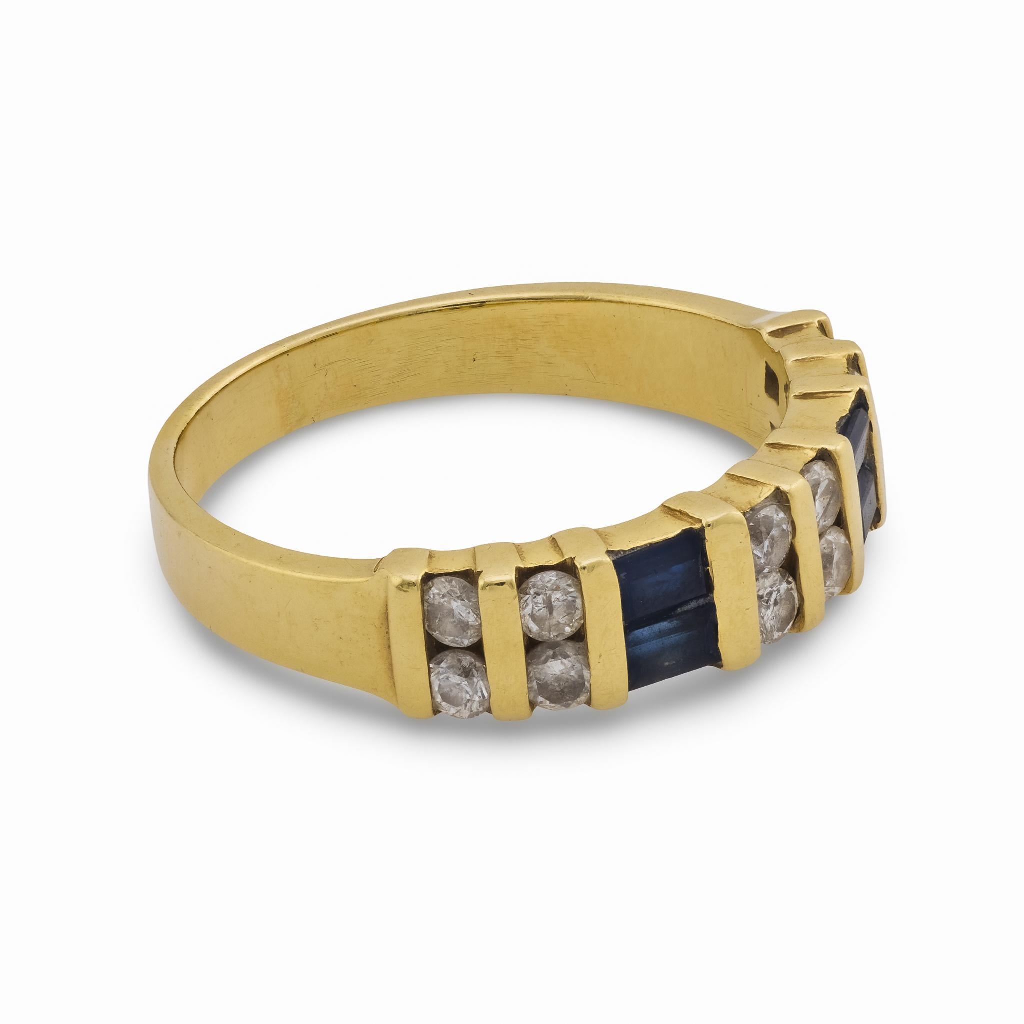 Bracelet vintage saphir diamant en or jaune 14k Bon état - En vente à Beverly Hills, CA
