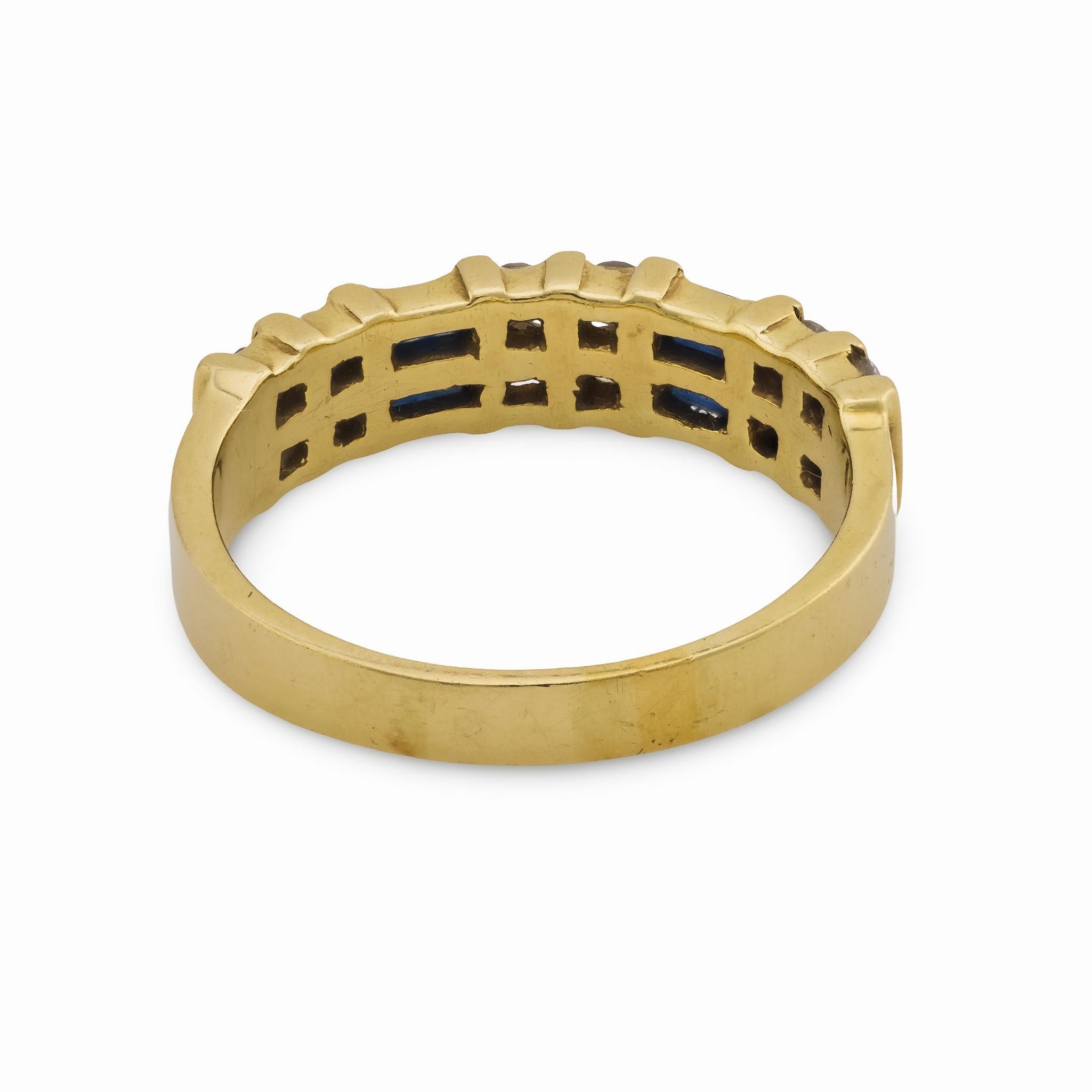Bracelet vintage saphir diamant en or jaune 14k en vente 1