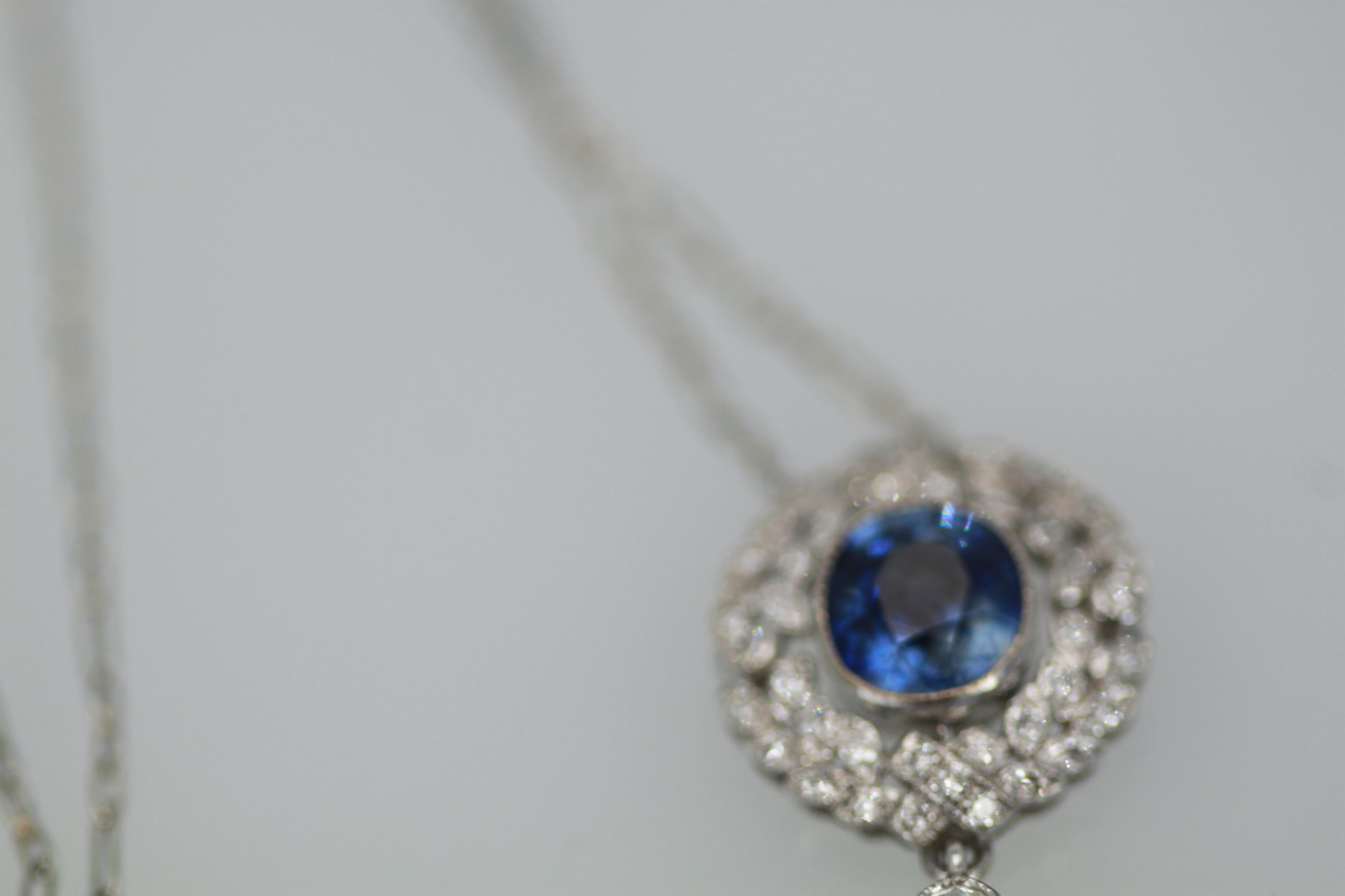 sapphire necklace vintage