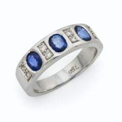 Bracelet vintage saphir diamant en or blanc 18k