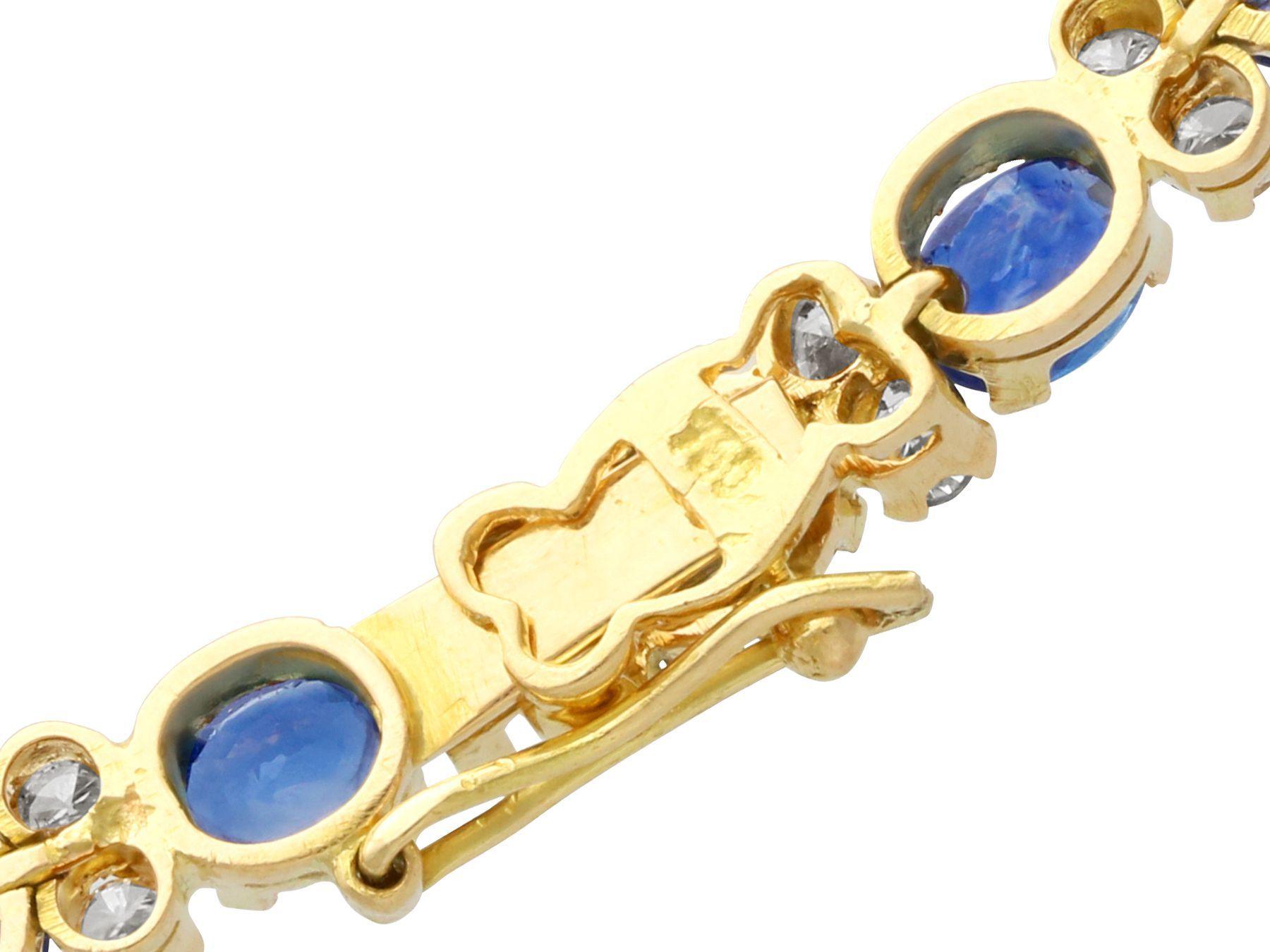 Vintage Sapphire and Diamond Yellow Gold Earring and Necklace Set Circa 1970 9