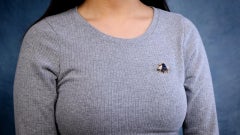 Vintage Sapphire, Diamond, and Ruby 18k Yellow Gold Bee Brooch