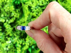 Vintage 0.51 Carat Sapphire and Diamond Ring in 18k White Gold