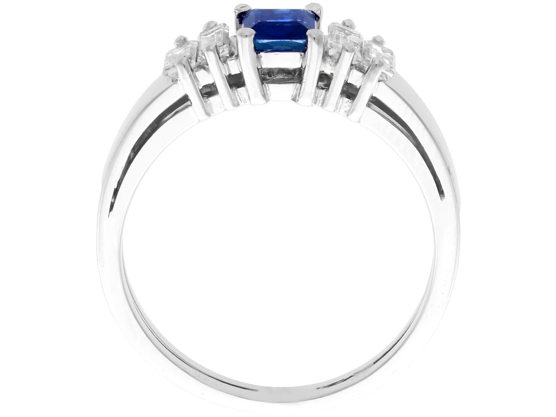 Women's or Men's Vintage Sapphire, Diamond and White Gold Cocktail Ring For Sale