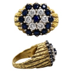 Vintage Saphir & Diamant Cluster Ring in 18ct Gold