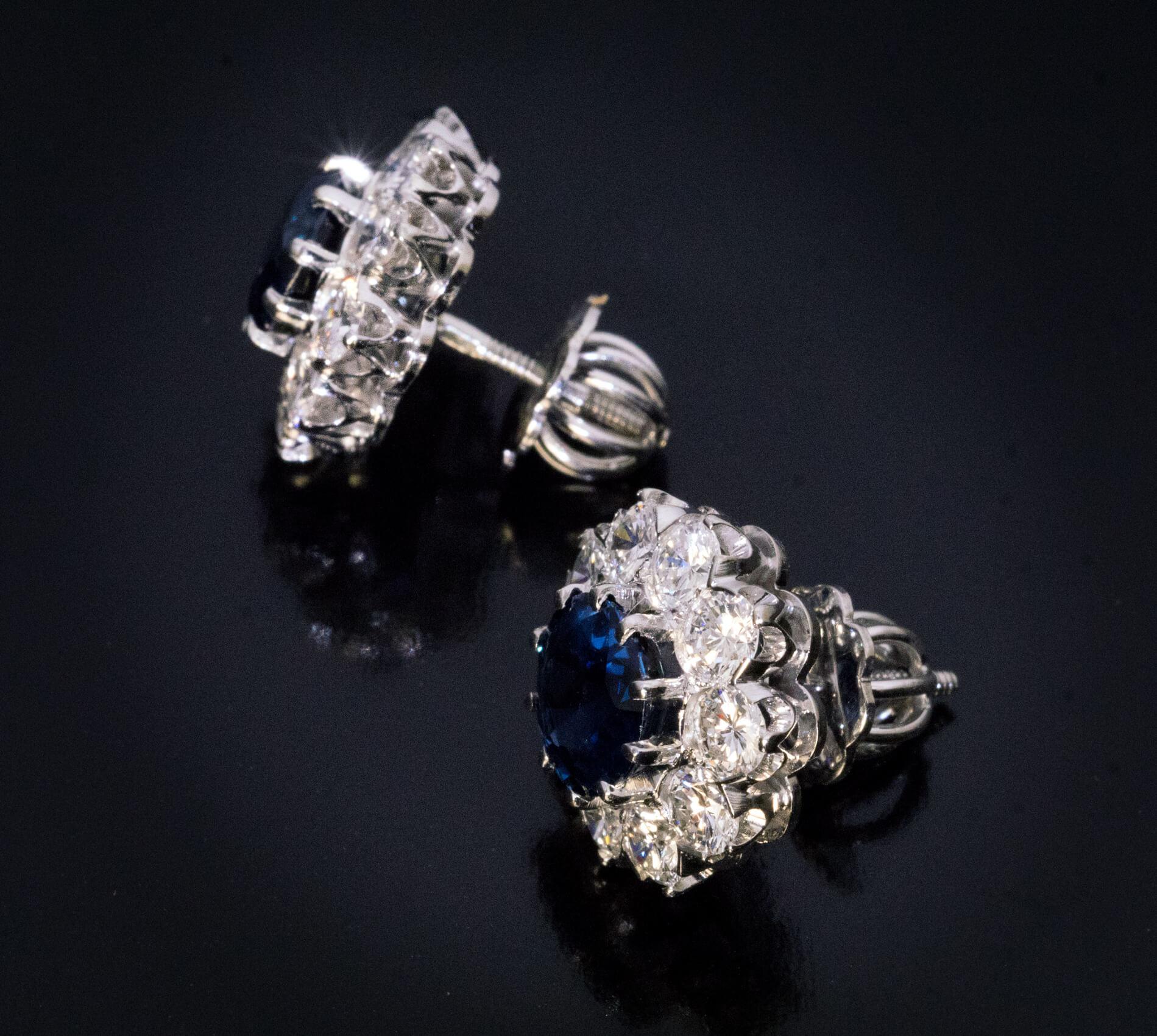 vintage sapphire stud earrings