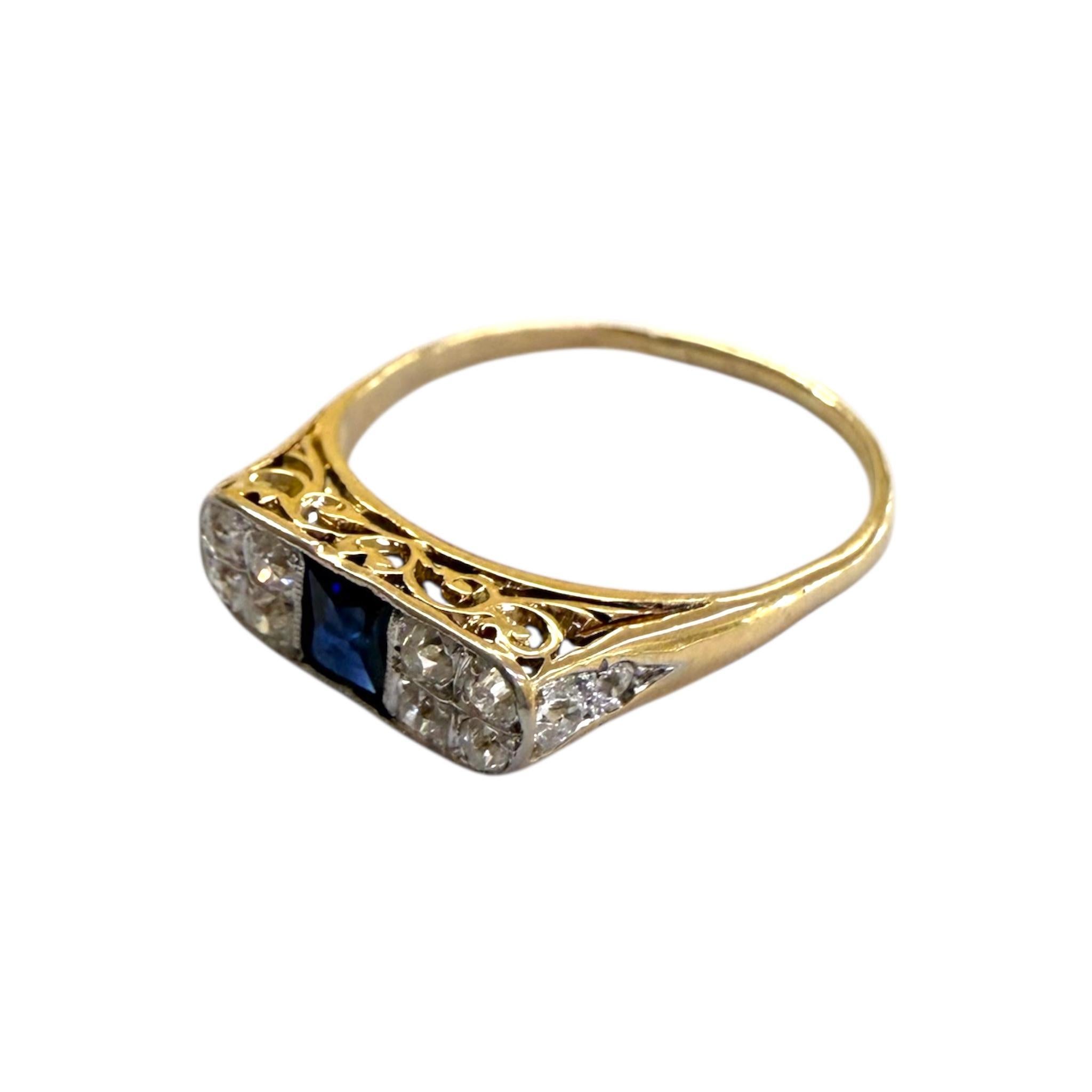 Vintage Sapphire & Diamond Cocktail 18K Yellow Gold im Angebot 1