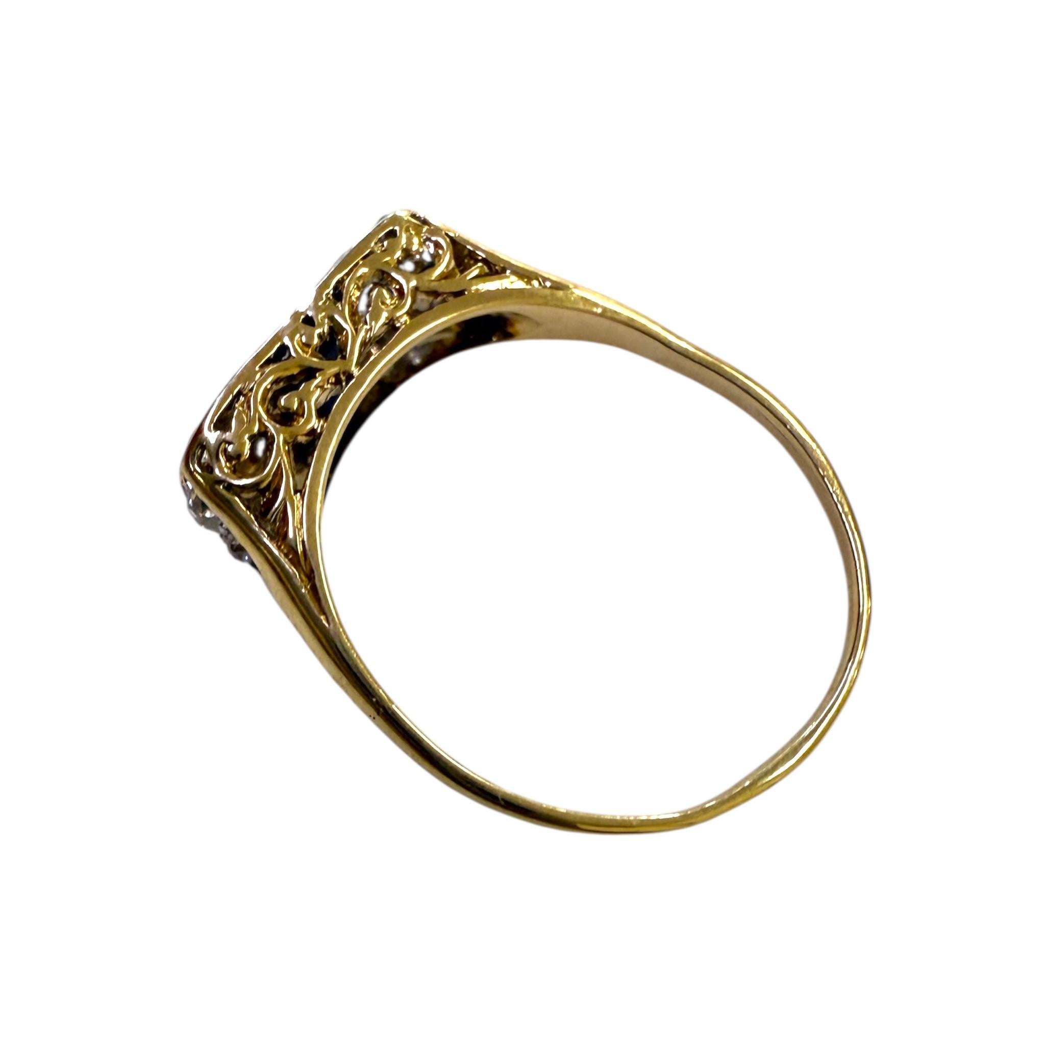 Vintage Sapphire & Diamond Cocktail 18K Yellow Gold im Angebot 2