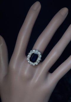 Vintage Sapphire Diamond Engagement Ring