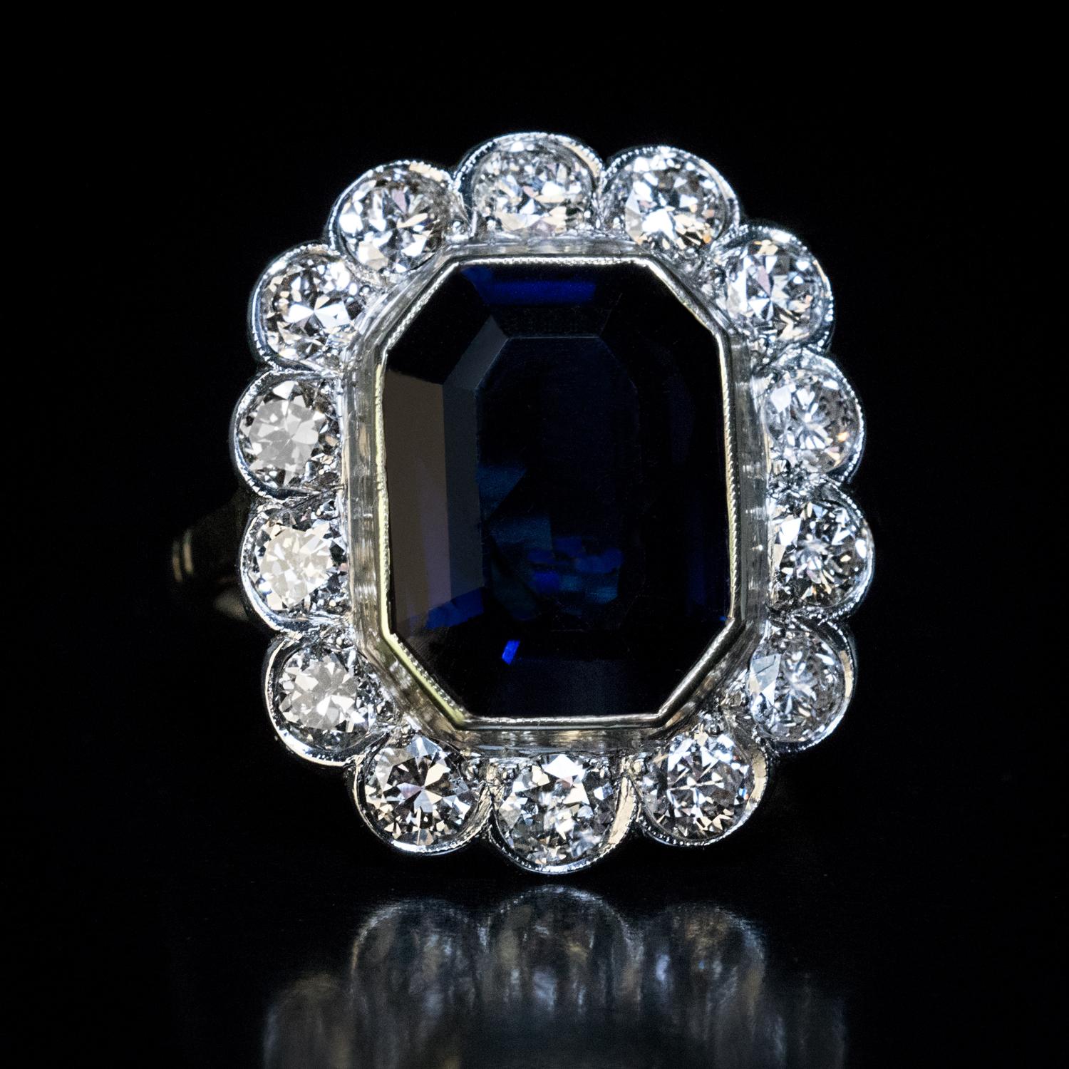 Vintage Sapphire Diamond Engagement Ring at 1stDibs | vintage sapphire ...