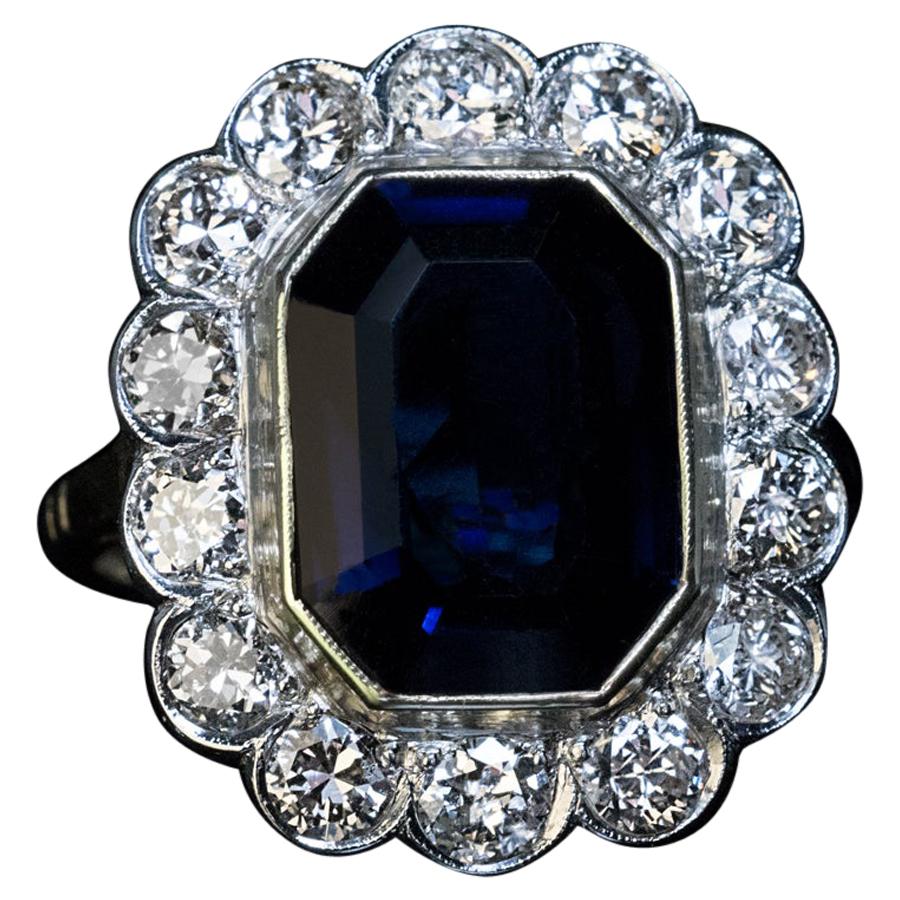 Diamond & Sapphire Cocktail Ring - Vintage Capsule – Loren Stewart