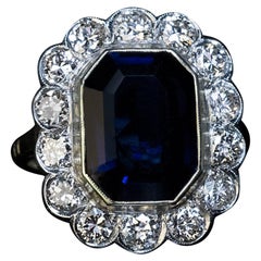 Retro Sapphire Diamond Engagement Ring
