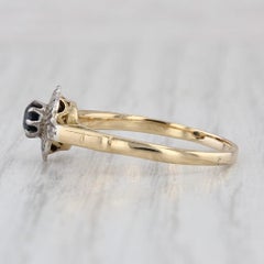 Vintage Sapphire Diamond Ring 18k Yellow Gold Size 7 Engagement