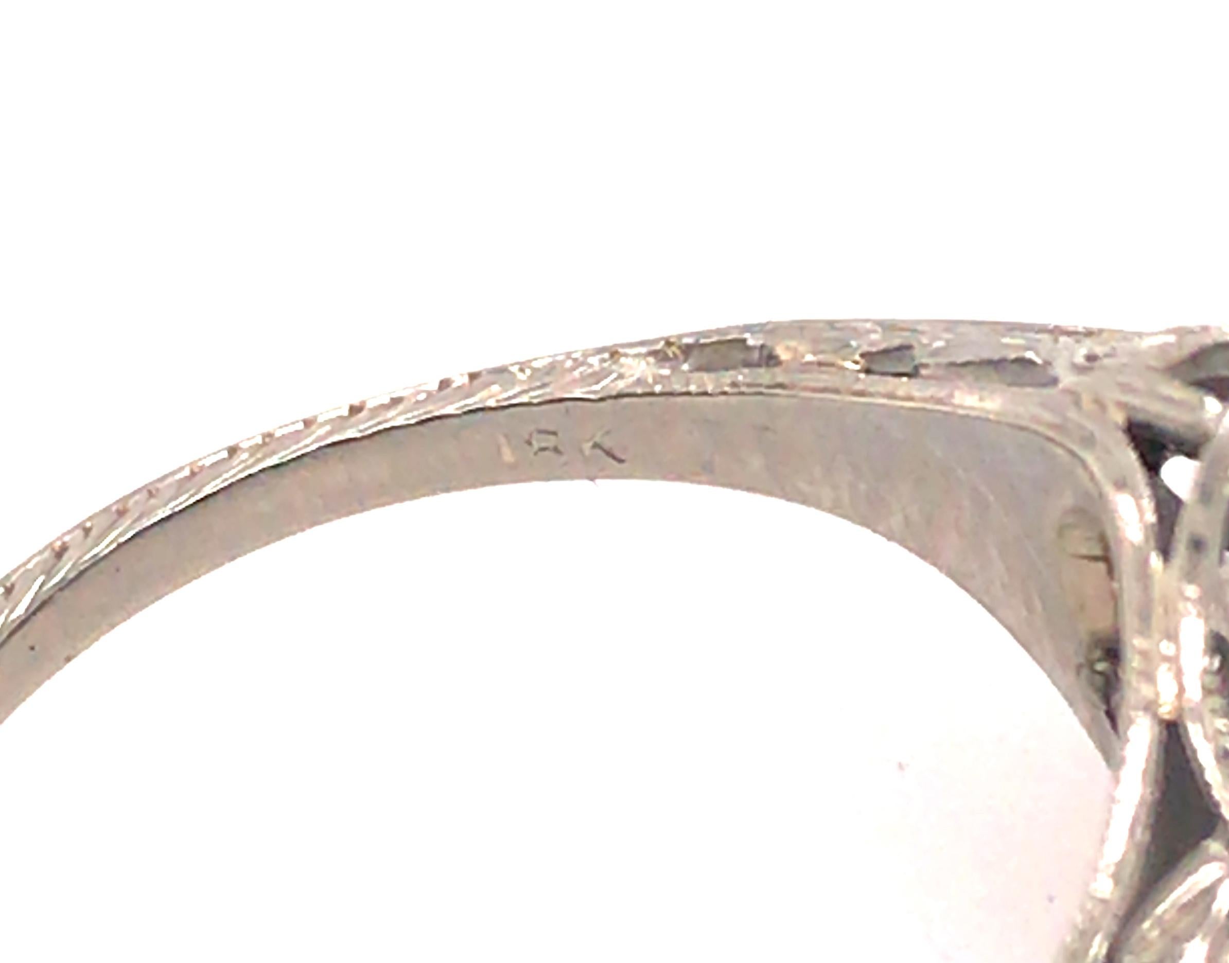 Vintage Sapphire Engagement Ring .60ct 18K Gold Art Deco Antique Original 1920s For Sale 1