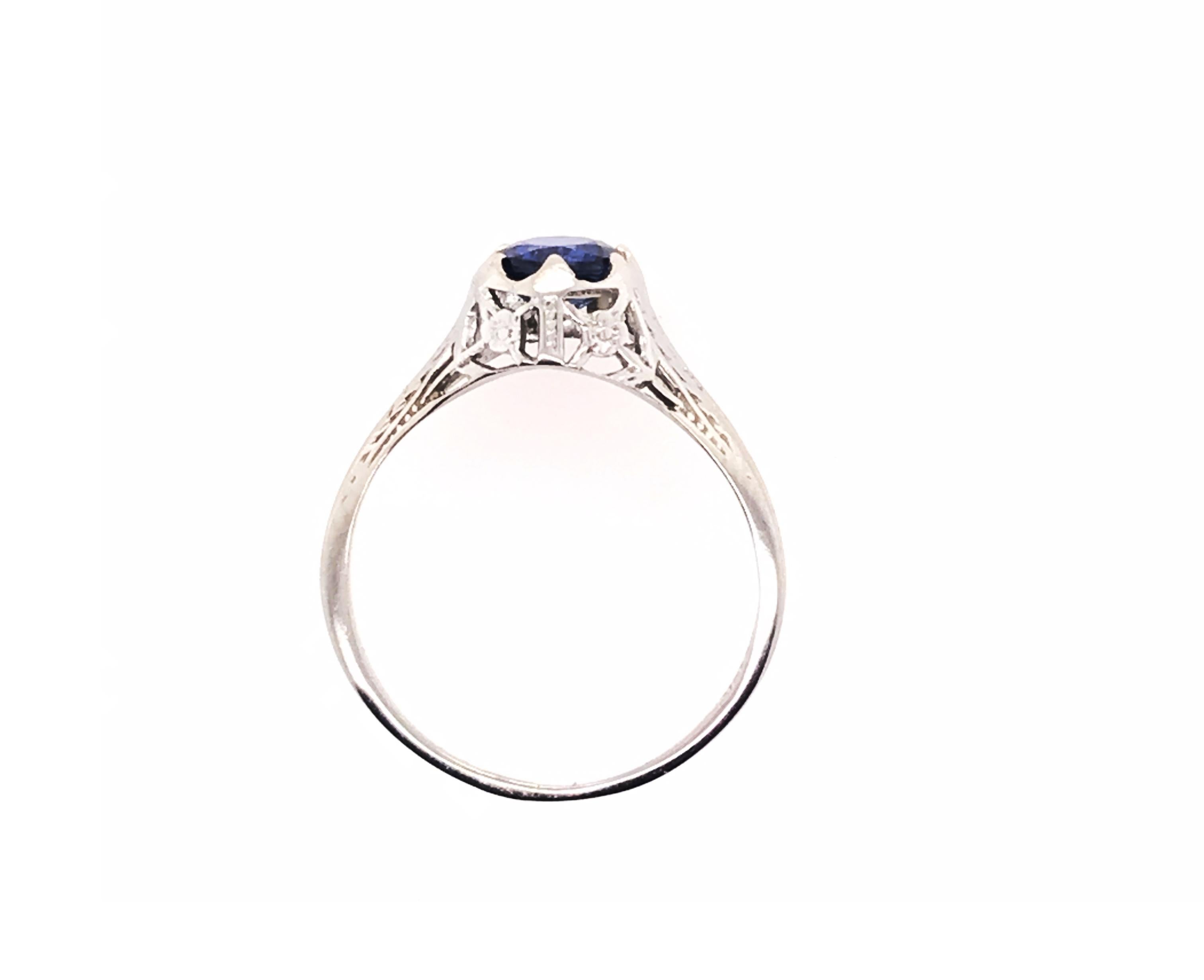 Genuine Original Art Deco Antique from the 1920's-1930's .65ct Sapphire 18K White Gold Ring


Featuring a Gorgeous .65ct Genuine Natural Blue Round Sapphire Center

Belais Brothers Ring, First Jewelers in the Industry to Craft Jewelry Out of 18K