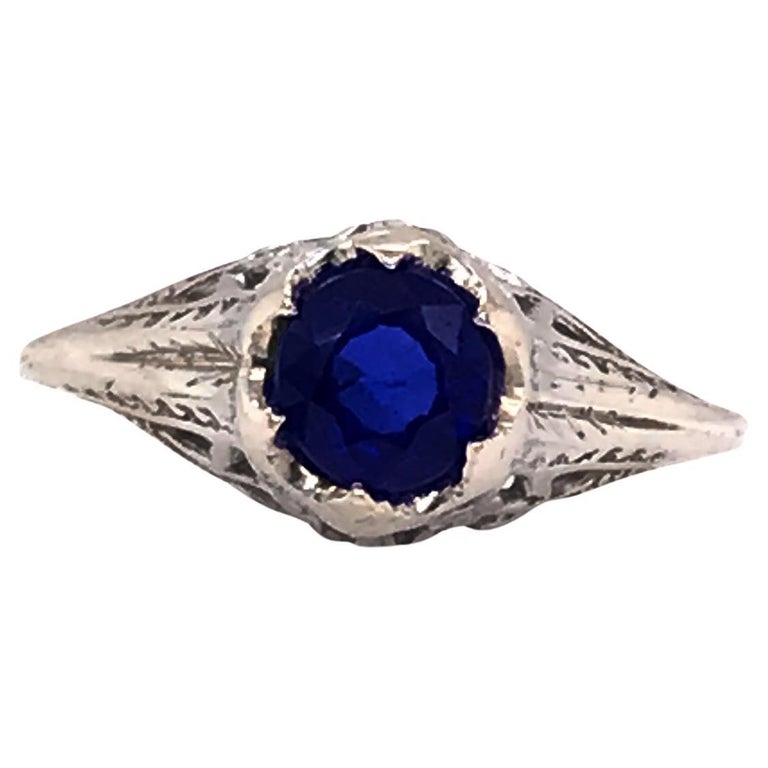 Belais Brothers Belais 14k Ring Art Deco Sapphire Ring Belais