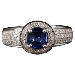 Vintage Sapphire Engagement Ring, Natural Sapphire Wedding Ring