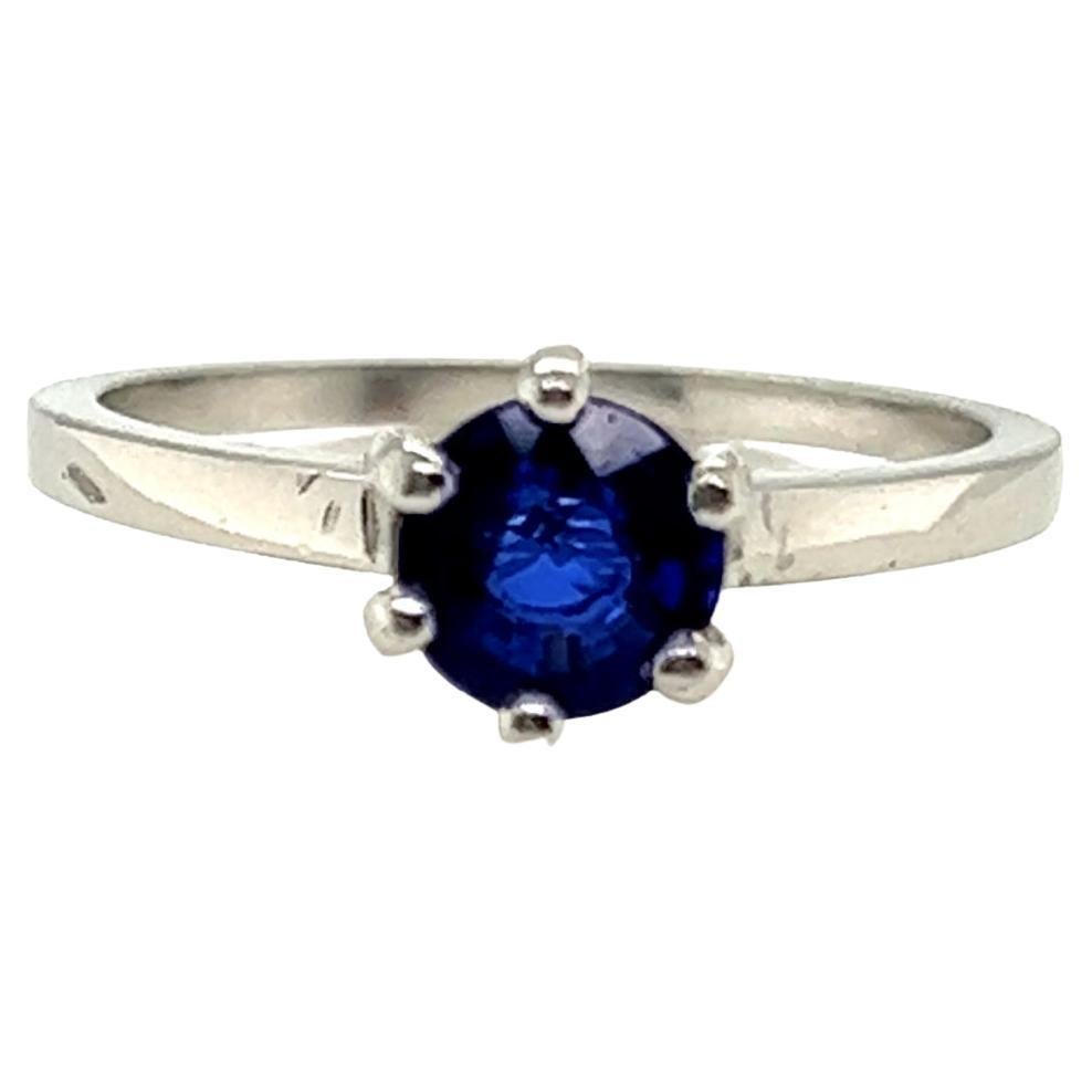 Art Deco Sapphire Engagement Ring Platinum Solitaire 1ct Antique Original 1920