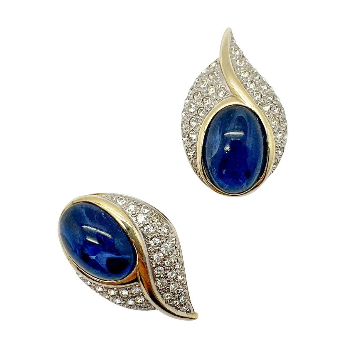 sapphire cabochon earrings