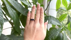 Vintage 2.30 Carat Sapphire 14 Karat Gold Three Stone Ring