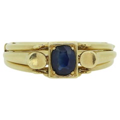 Vintage Sapphire Openable Solitär Ring