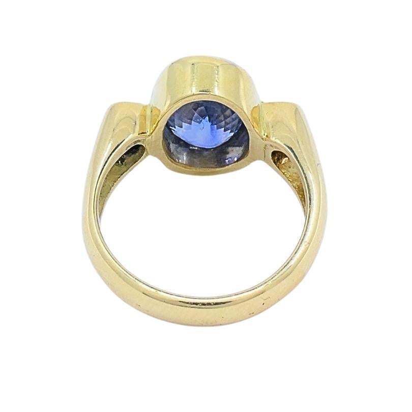 Anillo Zafiro Vintage Diamante Oro 14k en venta 4