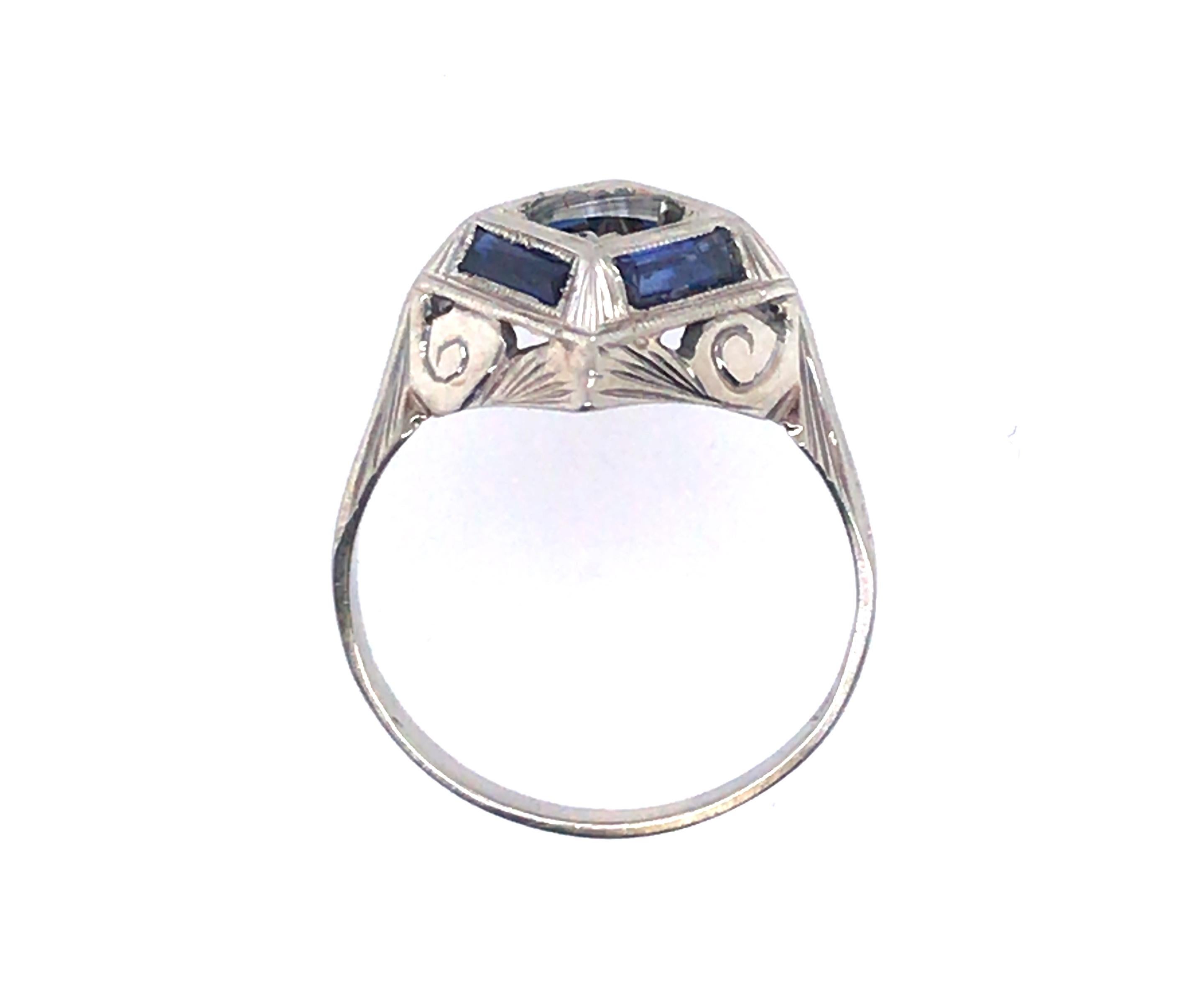 French Cut Diamond Engagement Ring Belais Bros. Antique Art Deco 1.40ct Original 1920s