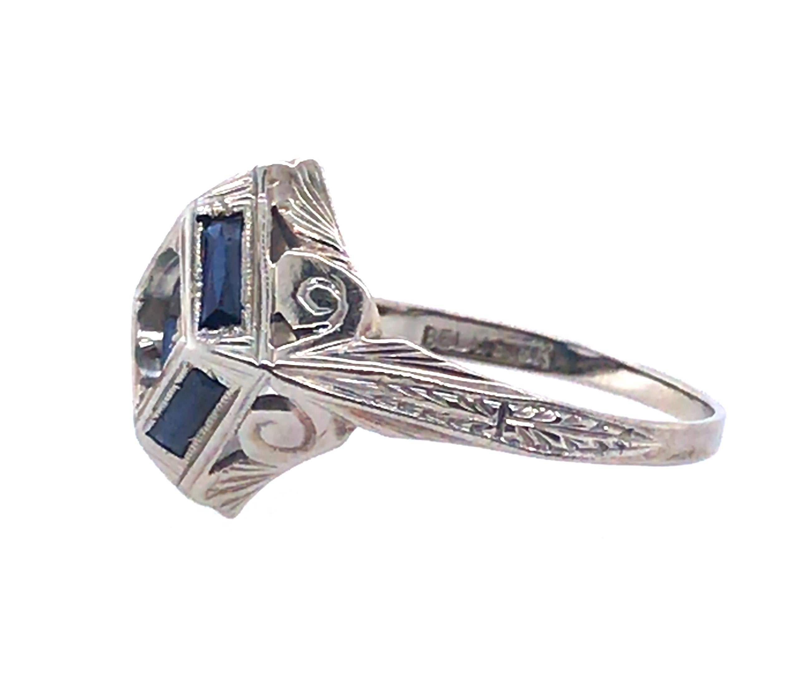 Women's Diamond Engagement Ring Belais Bros. Antique Art Deco 1.40ct Original 1920s