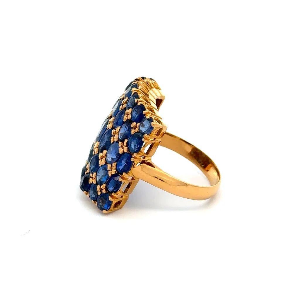 Women's Vintage Sapphire Wide Curved Gold Band Statement Ring For Sale