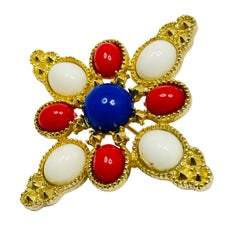 Vintage SARAH COVENTRY maltese cross gold designer brooch