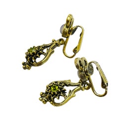 Vintage Sarah Coventry, orecchini a pendente con strass firmati in oro