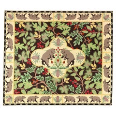 Vintage Sarah Gayle Carter Black Forest Hooked Rug