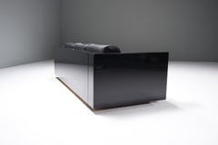 Divano Saratoga d'epoca in pelle originale -Massimo & Leila Vignelli - Poltronova