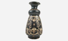 Vintage Sarawak Studio Pottery Vase - Incised Design - Malaysia - Late 20th C.