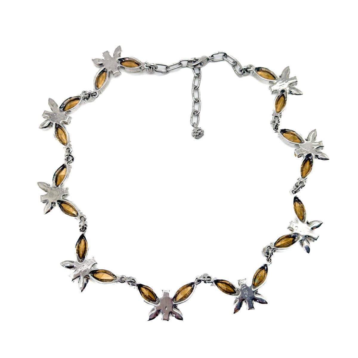 Collana Sardi d'epoca con farfalla Riviere in cristallo anni '80 in vendita 3