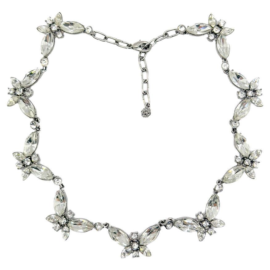 Collana Sardi d'epoca con farfalla Riviere in cristallo anni '80 in vendita