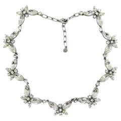 Vintage Sardi Crystal Butterfly Riviere Necklace 1980s