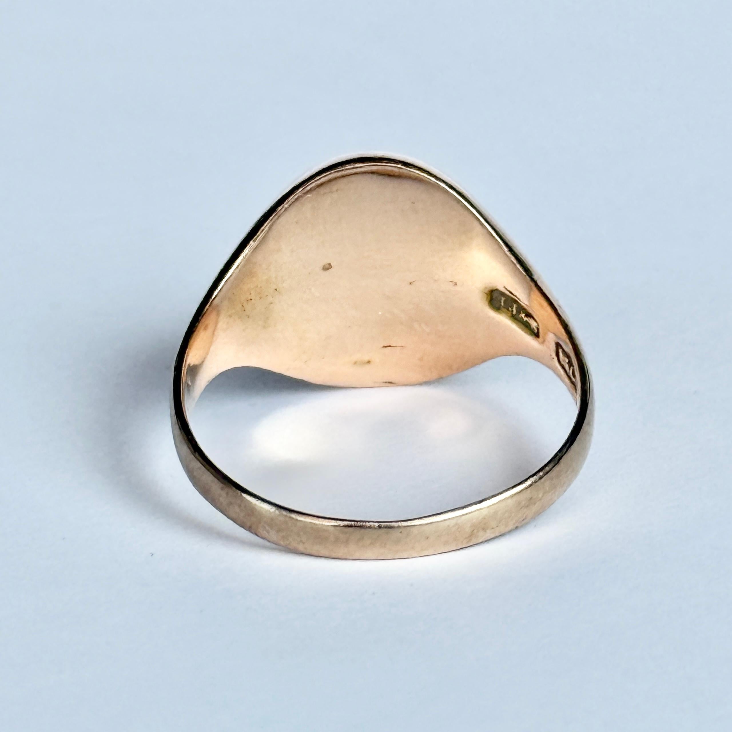 Anillo de sello vintage de oro de 15 quilates con sardónice en venta 2
