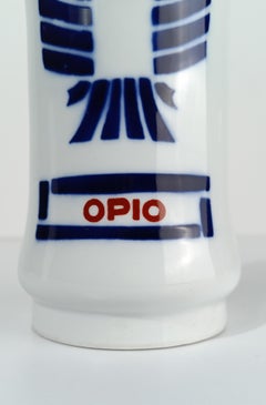 Vintage Sargadelos Apotheker JAR für Opium in weiß & blau Keramik, Spanien 70er Jahre