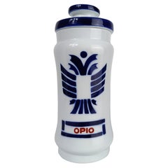 Vintage Sargadelos Apothecary Jar for Opium in White & Blue Ceramic, Spain 70s