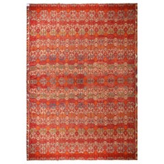 Vintage Sarkisla Red Wool Kilim Rug with Vibrant Accents