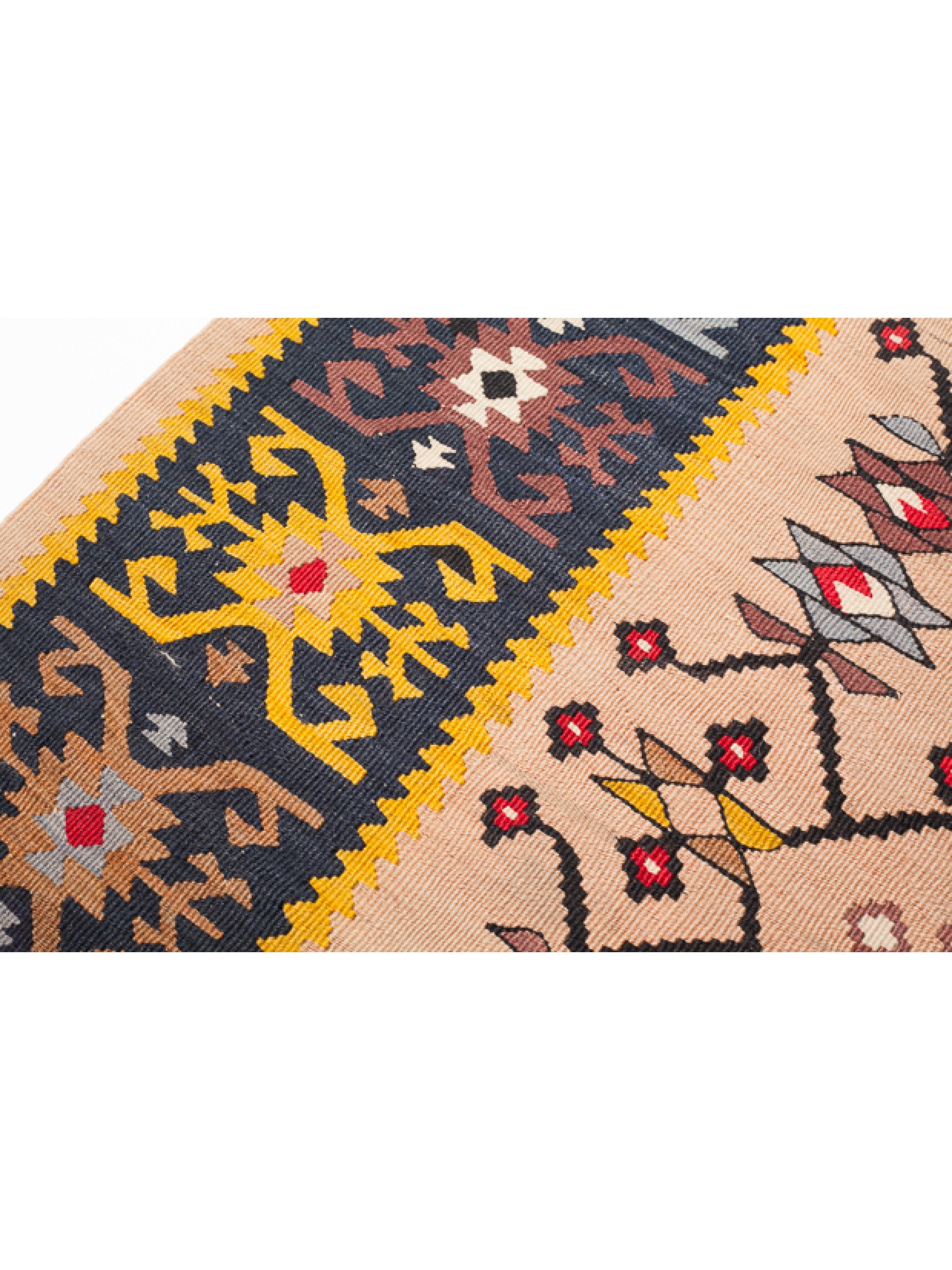 This is a Vintage Unique Sarkoy (Sharkoy or Şarköy) Kilim rug from Western Turkey with a rare and beautiful color composition.

Sarkoy kilims are very finely woven in slitweave in a variety of sizes and are made in one piece. Many feature the tree